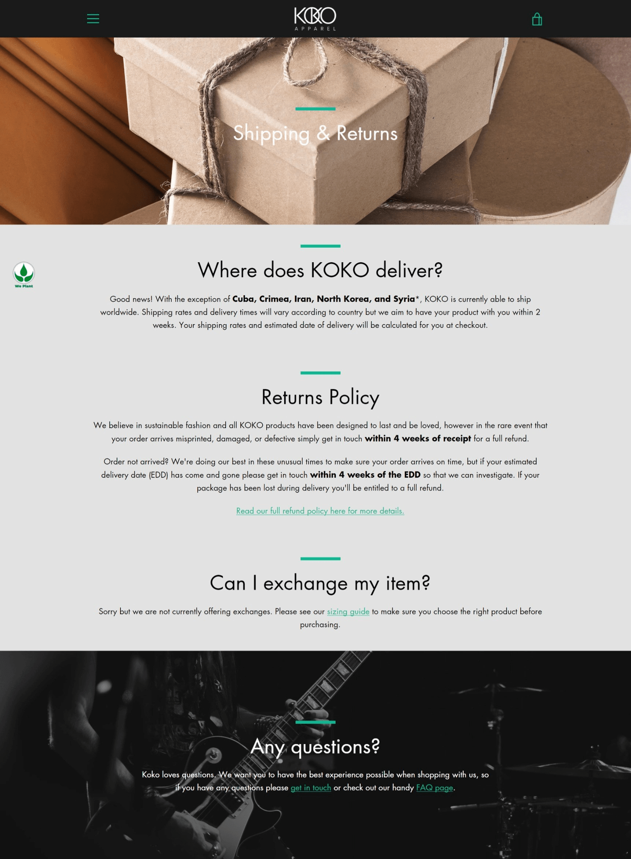 KOKO FAQ page